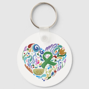 Lyme, Awareness, Support, Green Ribbon, Lime Keychain