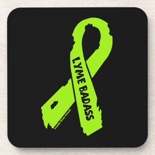 LYME BADASS torn ribbon Drink Coaster