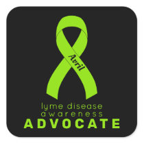 Lyme Disease Advocate Black Square Sticker