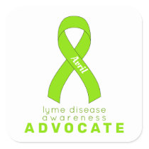 Lyme Disease Advocate White Square Sticker