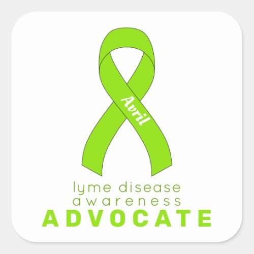 Lyme Disease Advocate White Square Sticker