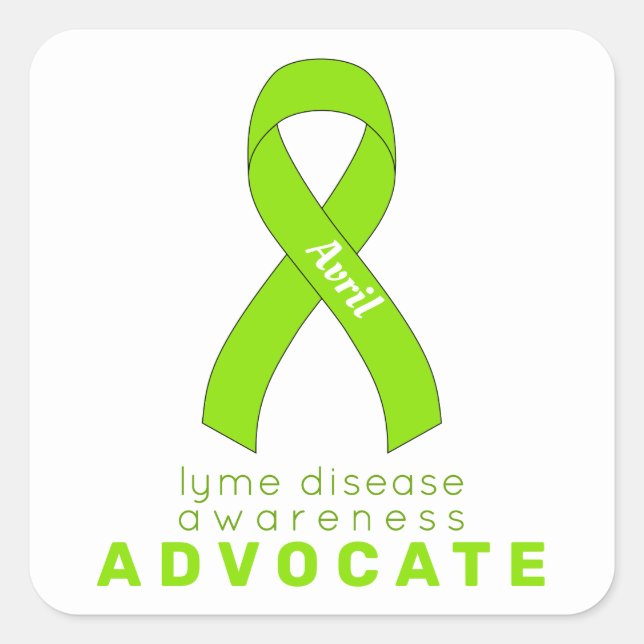 Lyme Disease Advocate White Square Sticker (Front)