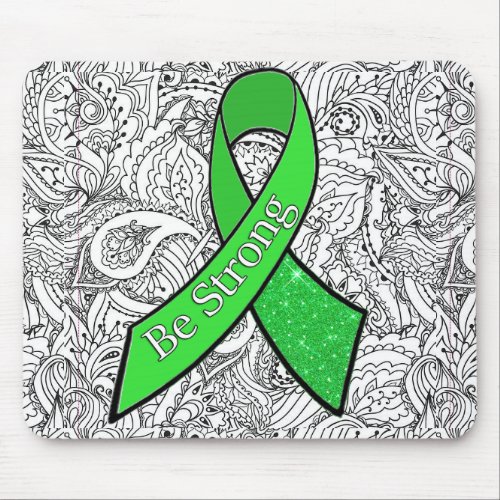 Lyme Disease Awareness Be Strong Ribbon Mouse Pad