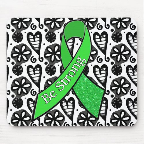 Lyme Disease Awareness Be Strong Ribbon Mouse Pad