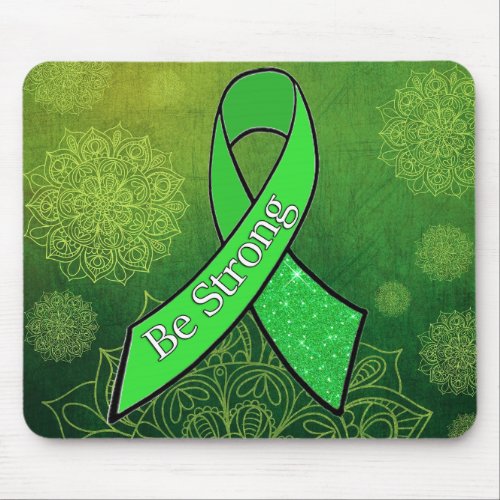 Lyme Disease Awareness Be Strong Ribbon Mouse Pad