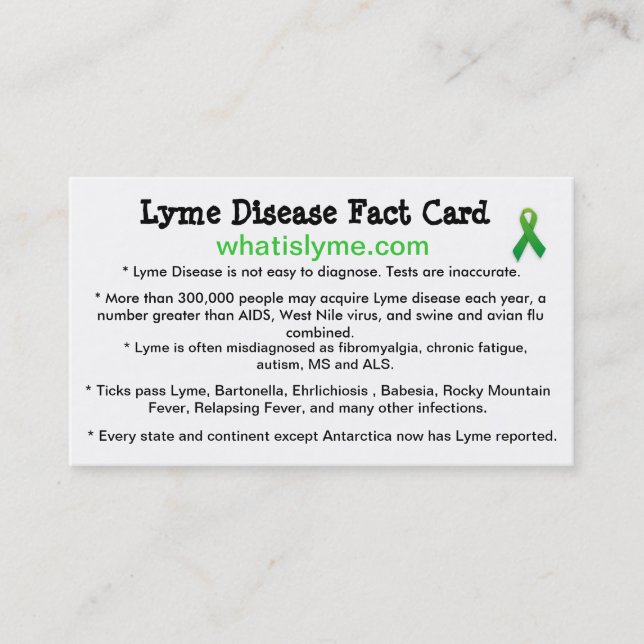 Lyme Disease Awareness Business Cards (Front)