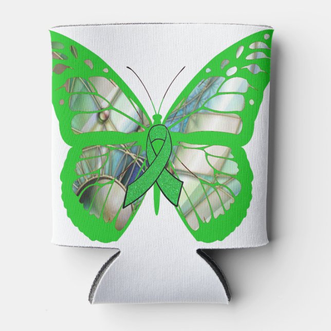 Lyme Disease Awareness Butterfly Can Holder Cooler (Front)