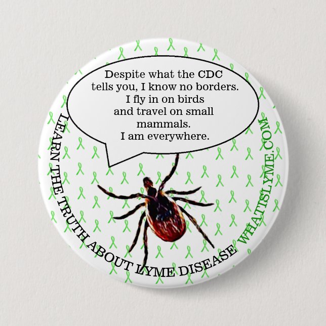 Lyme Disease Awareness Button, Tick Button (Front)