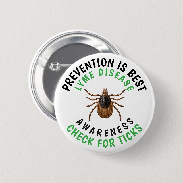 Lyme Disease Awareness | Deer Tick  Button (Front & Back)