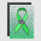 Lyme Disease Awareness faux diamond Ribbon Magnet (Front/Back)