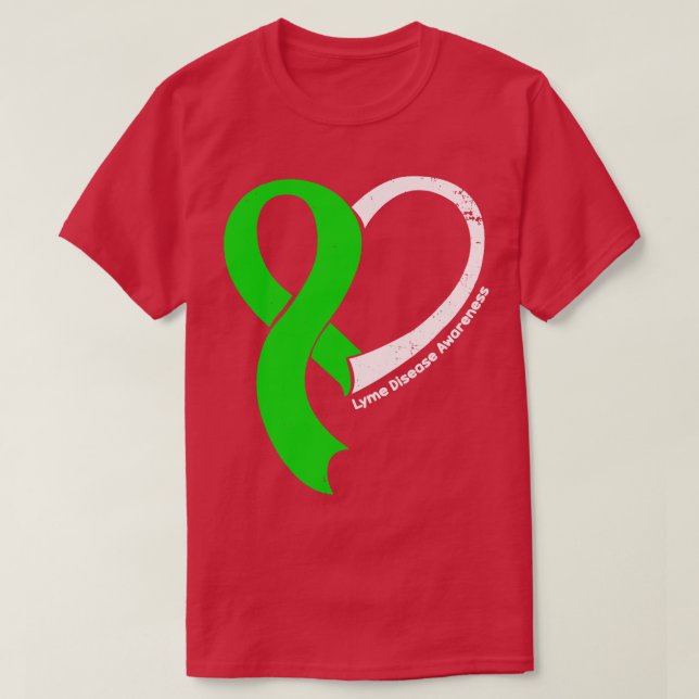 Lyme Disease Awareness Hope Love Heart Ribbon Happ T-Shirt (Design Front)