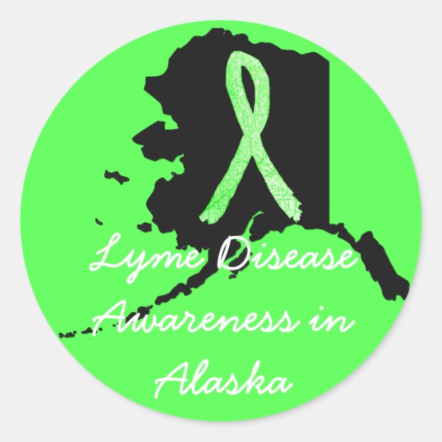 Lyme Disease Awareness in Alaska Stickers (Front)