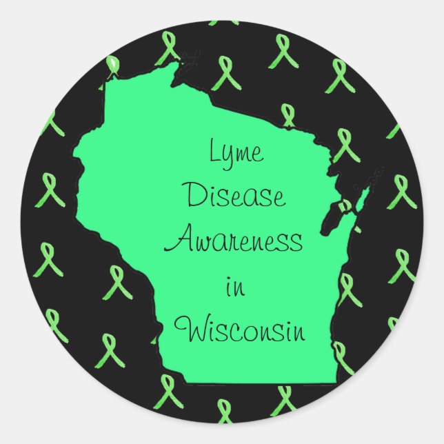 Lyme Disease Awareness in Wisconsin Stickers (Front)