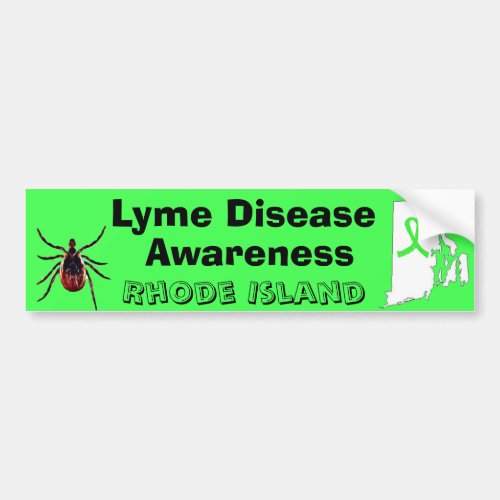 Lyme Disease Awareness Rhode Island Bumper Sticker