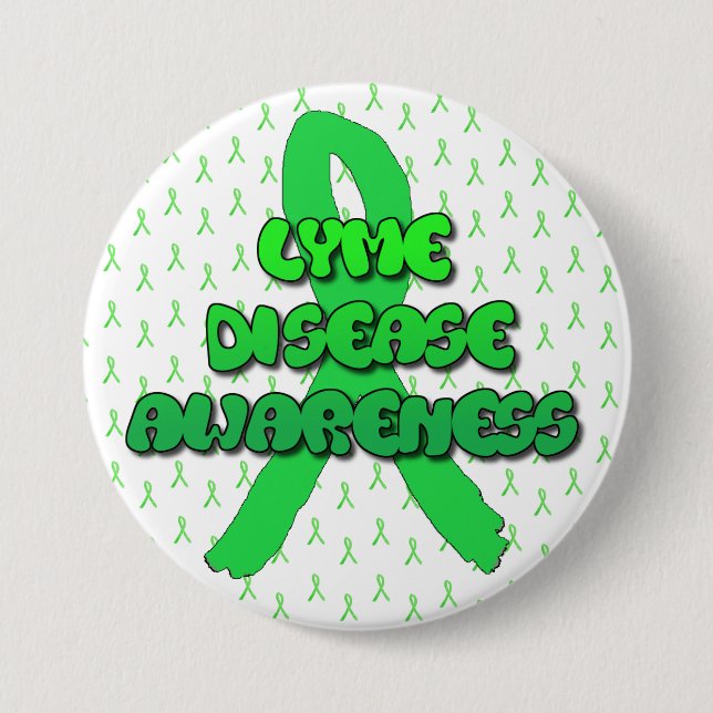 Lyme Disease Awareness Ribbon Button (Front)