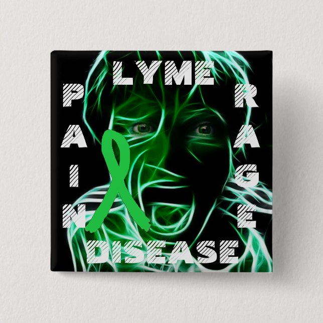 Lyme Disease Awareness Ribbon Button (Front)