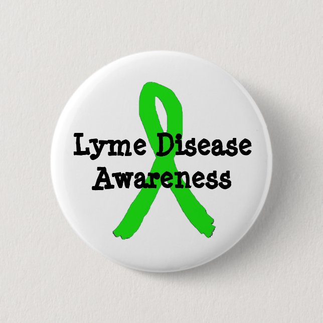 Lyme Disease Awareness Ribbon Button (Front)