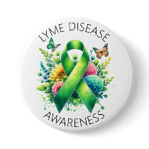 Lyme Disease Awareness Ribbon Button
