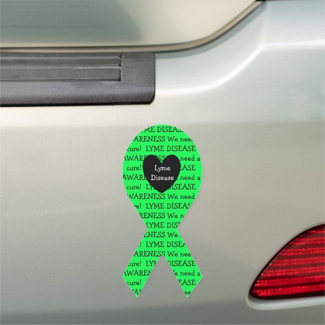 Lyme Disease Awareness Ribbon Car Magnet (In Situ)