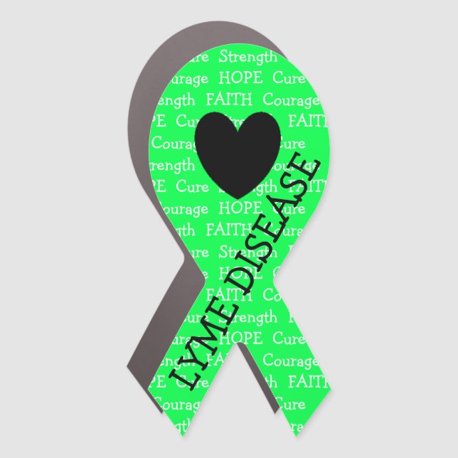 Lyme Disease Awareness Ribbon Car Magnet (Front)