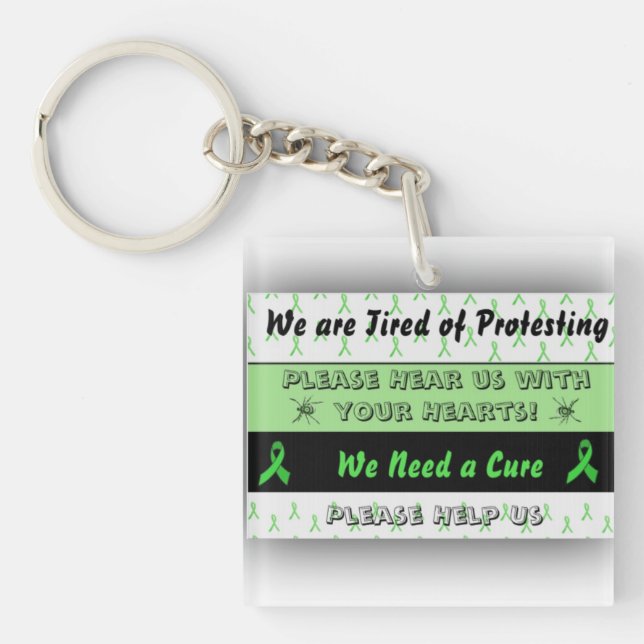 Lyme Disease Awareness Ribbon Keychain (Front)