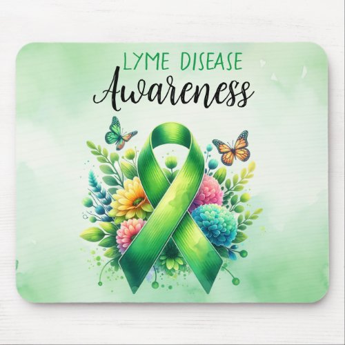 Lyme Disease Awareness Ribbon Mouse Pad