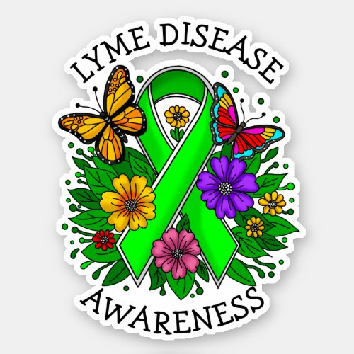 Lyme Disease Awareness Ribbon Sticker
