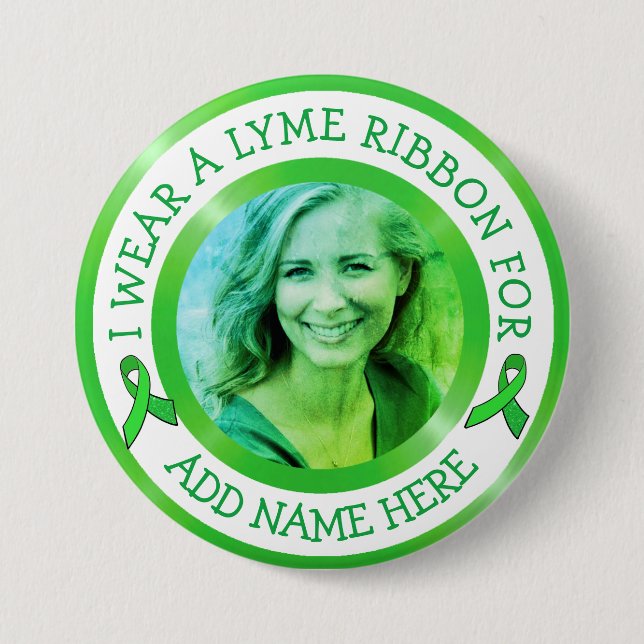 Lyme Disease Awareness Ribbon Support Button (Front)