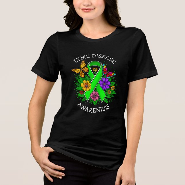Lyme Disease Awareness Ribbon Tri-Blend Shirt (Front)