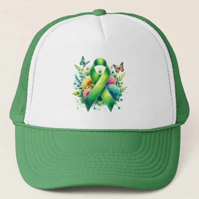 Lyme Disease Awareness Ribbon Trucker Hat (Front)