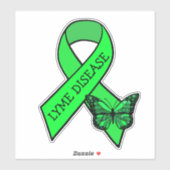Lyme Disease Awareness Ribbons Butterfly Sticker | Zazzle