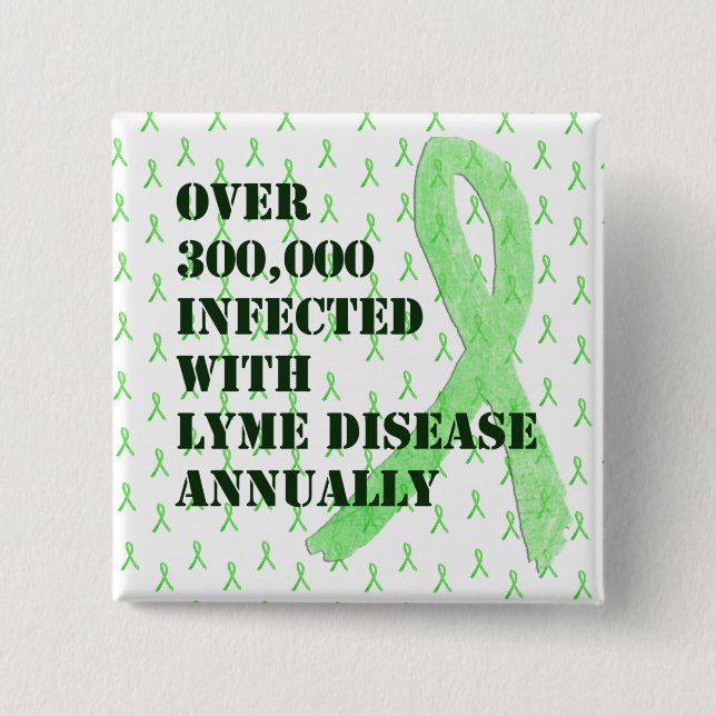 Lyme Disease Awareness Ribbons Button (Front)