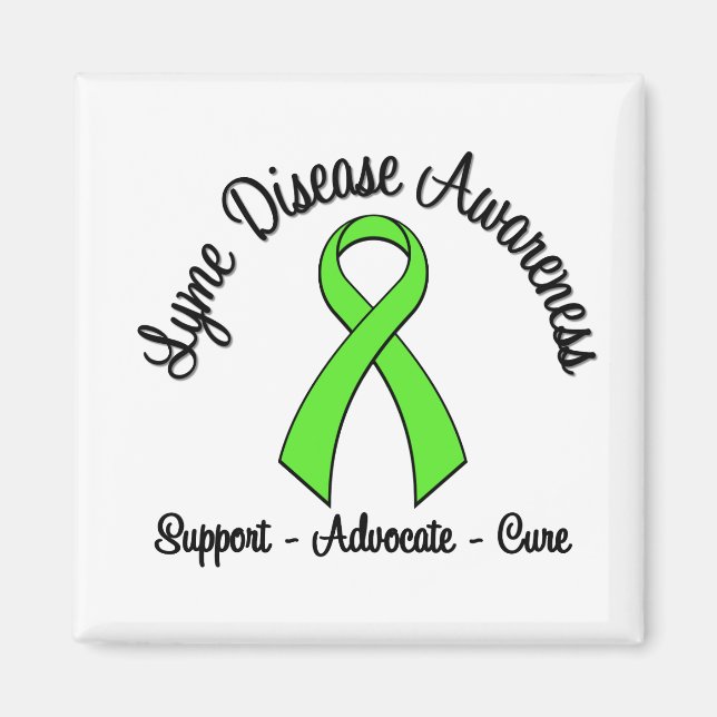Lyme Disease Awareness Support Advocate Cure Magnet (Front)