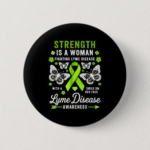 Lyme disease awareness women butterfly lyme button