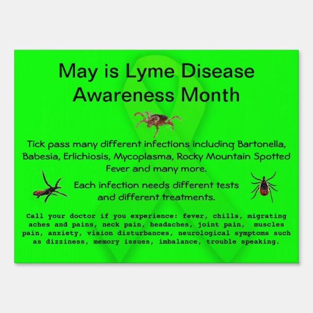 Lyme Disease Awareness  Yard Sign (Front)