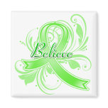 Lyme Disease Believe Flourish Ribbon Magnet