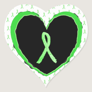 Lyme Disease Black and Lime Green Heart sticker