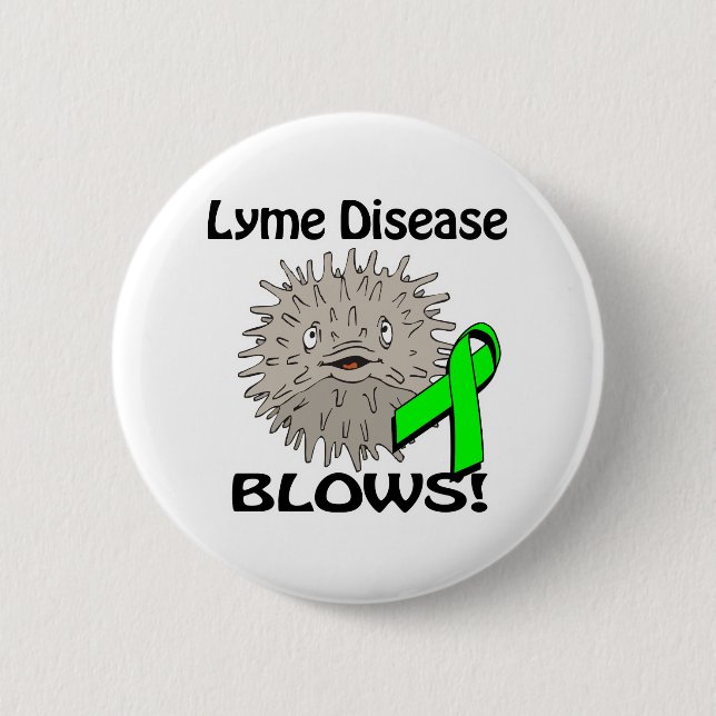 Lyme Disease Blows Awareness Design Pinback Button (Front)