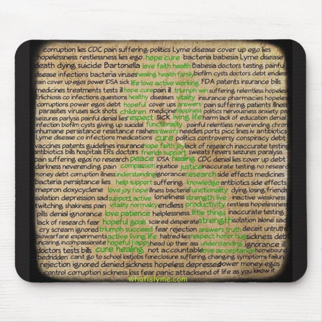 Lyme Disease Feelings Poster, Denied, Ignored Mouse Pad (Front)