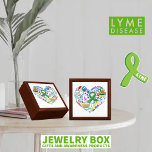 Lyme Disease Gift Jewelry Wooden Box #lyme<br><div class="desc">Jewelry Gift Box, Lyme Disease heart gift. Lyme gifts and advocacy products for Lyme Disease and green ribbon awareness. Designed by Lyme Warrior Jenn Grey with JG Anchor Designs. 10% of profits in our "Anchored in Advocacy" Lyme division goes to support someone with Lyme. ©JG Anchor Designs, Art Licensing and...</div>