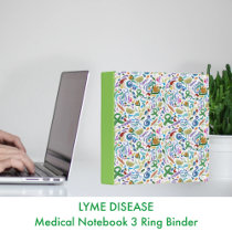 Lyme Disease Gifts, Green Ribbon Awareness 3 Ring Binder