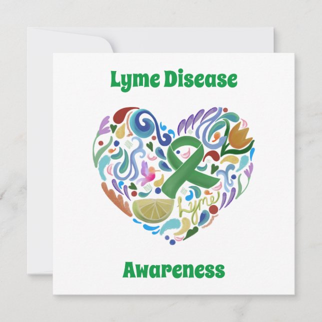 Lyme Disease Green Ribbon Awareness  Card (Front)