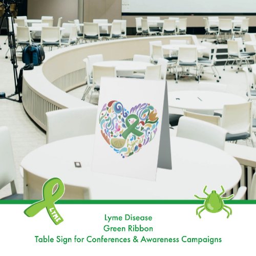 Lyme Disease Green Ribbon Awareness Conference Table Tent Sign