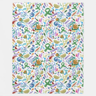 Lyme Disease Heart Awareness Blanket Green Ribbon