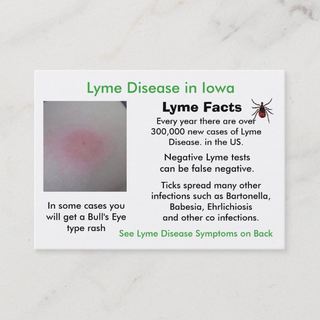 Lyme Disease in Iowa Information Cards (Front)