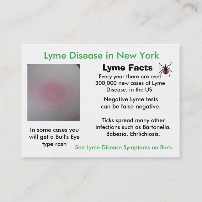 Lyme Disease in New York Information Cards (Front)