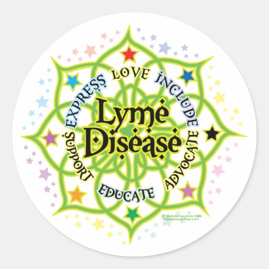 Lyme Disease Lotus Classic Round Sticker