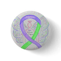 Lyme Disease & Pain Awareness Ribbon Buttons