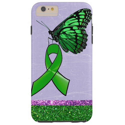 Lyme Disease Phone Case Purple Green Butterfly