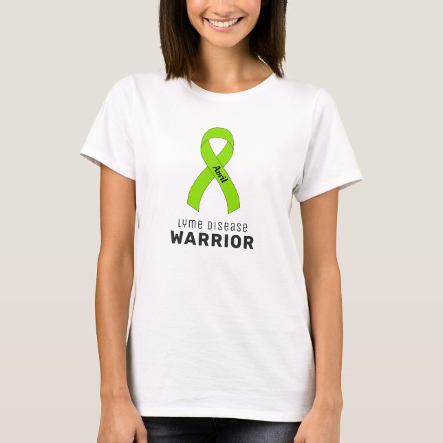 Lyme Disease Ribbon White T-Shirt (Front)